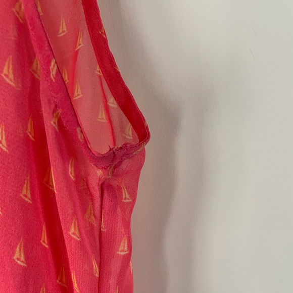 Roxy Sheer Tank Top Button Up Collared Blouse Size Medium - Picture 4 of 10